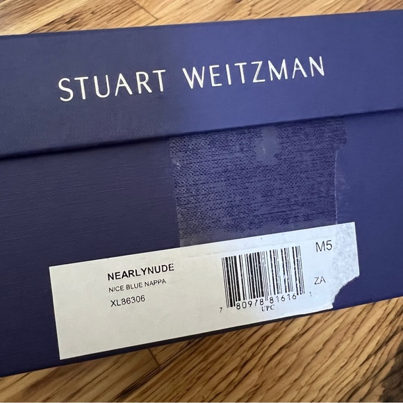 Stuart Weitzman Nearlynude Size 5.5 in Nice Blue Nappa Brand New - Picture 13 of 16
